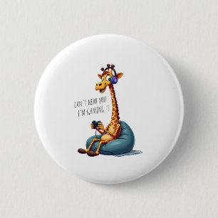 Badge Rond 5 Cm Amusant Joueur Giraffe Jeu Pour Garçons Homme Jeu 