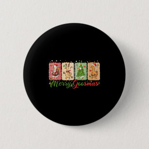 Badge Rond 5 Cm Amusant Joyeux Goosemas Canard de Noël Silly Goose