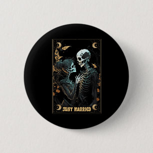 Badge Rond 5 Cm Amusant Juste Marié Épouse Épouse Squelette Bachel