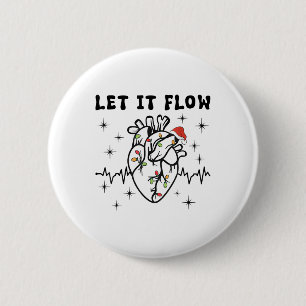 Badge Rond 5 Cm Amusant Laisser Flow Anatomie Coeur Cardiaque Infi