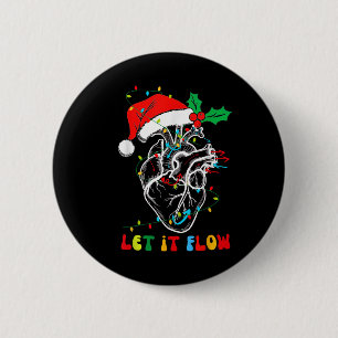 Badge Rond 5 Cm Amusant Laisser Flow Anatomie Coeur Cardiaque Infi