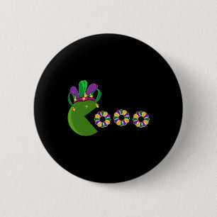 Badge Rond 5 Cm Amusant Mardi Gras Casquette Manger Gâteaux Roi -