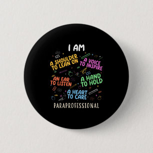 Badge Rond 5 Cm Amusant Paraéducateur Coeur À Soigner Paraprofessi