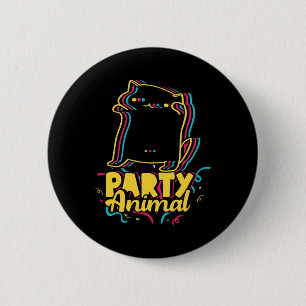Badge Rond 5 Cm Amusant Parti Animal Disco Danser Mème Chat