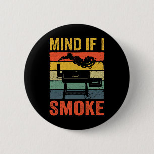 Badge Rond 5 Cm Amusant Retro Bbq Fumeur Chef Papa Mince Si Je Sm