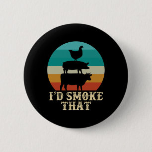 Badge Rond 5 Cm Amusant Retro Bbq Party Fumeur Chef Papa Cadeau J’