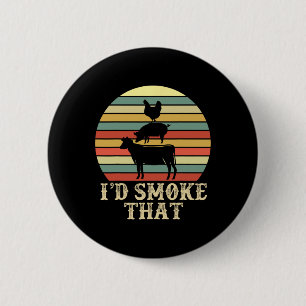 Badge Rond 5 Cm Amusant Retro Bbq Party Fumeur Chef Papa Cadeau J’