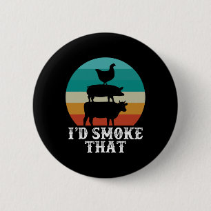 Badge Rond 5 Cm Amusant Retro Bbq Party Fumeur Chef Papa Cadeau J’