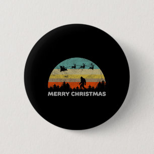 Badge Rond 5 Cm Amusant Style Rétro Gros Pied Joyeux Noël Yéti