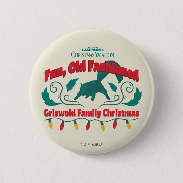 Badge Rond 5 Cm Amusant, vieux style Griswold Noël de famille (Devant)