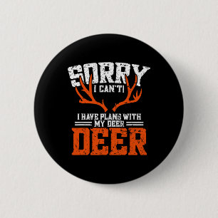 Badge Rond 5 Cm Amusante Chasse aux Cerfs - Chasse aux Cerfs