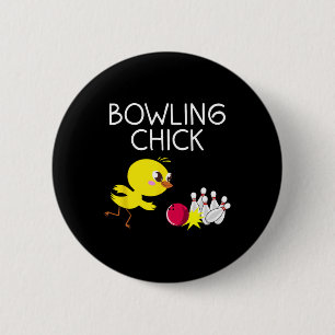 Badge Rond 5 Cm Amusante Conception De Bowling Pour Filles Bowler 