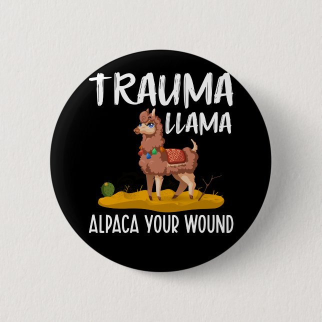 Badge Rond 5 Cm Amusante infirmière Llama plaisanter (Devant)