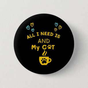 Badge Rond 5 Cm Amusante T-shirt Amoureux des chats de café orang