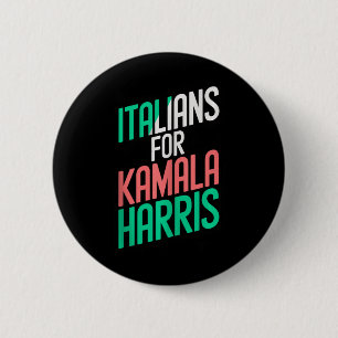 Badge Rond 5 Cm Amusantes Italiennes Filles Pour Kamala Harris Ita