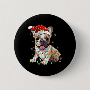 Badge Rond 5 Cm Amusants Français Chien Chien Chien Arbre Lumières