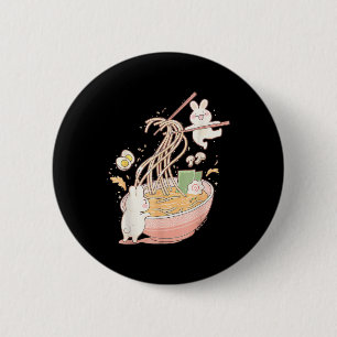 Badge Rond 5 Cm Amusants lapin lapin Ramen Noodle Soupe Anime Kawa