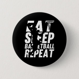 Badge Rond 5 Cm Amusants Manger Sleep Basketball Répéter Coach Jou