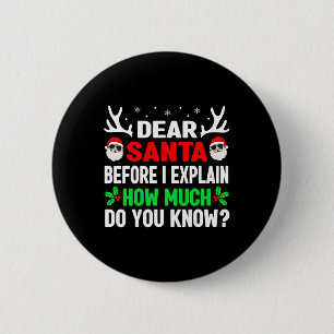 Badge Rond 5 Cm Amusants Noël Enfants Adultes Cher Père Noël Je pe