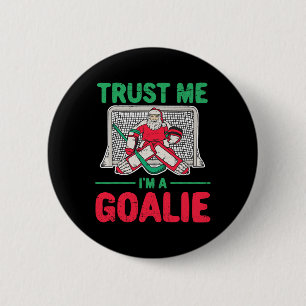 Badge Rond 5 Cm Amusants Noël Père Noël Hockey sur glace gardien g