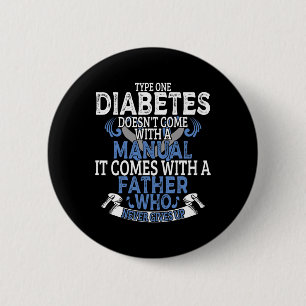 Badge Rond 5 Cm Amusants Type 1 Diabète Diabétique T1D Sensibilisa