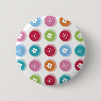 Badge Rond 5 Cm Amusement coloré de marguerite d'été de points