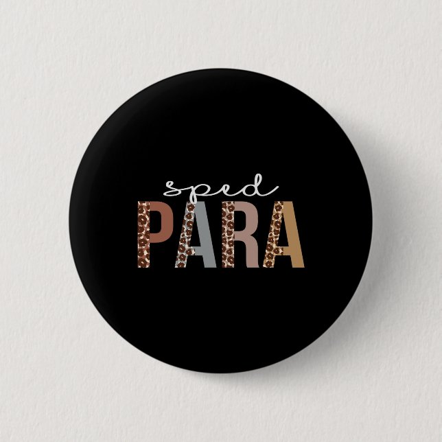 Badge Rond 5 Cm Amusement d'appréciation de léopard de Sped Para p (Devant)