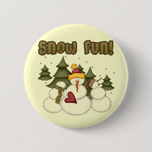 Badge Rond 5 Cm Amusement de neige deux T-shirts et cadeaux