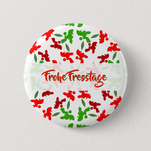 Badge Rond 5 Cm Amusement de Noël avec motif de chien caniche