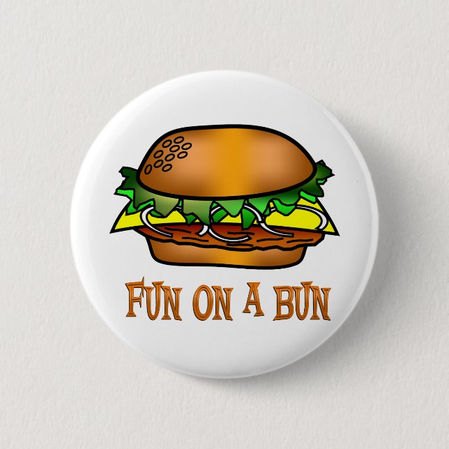 Badge Rond 5 Cm Amusement d'hamburger (Devant)