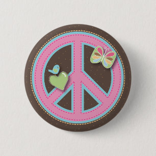 Badge Rond 5 Cm Amusement peu de Pin de signe de paix