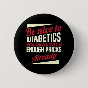 Badge Rond 5 Cm Amusement Type 1 Diabète T1d Sensibilisation au di