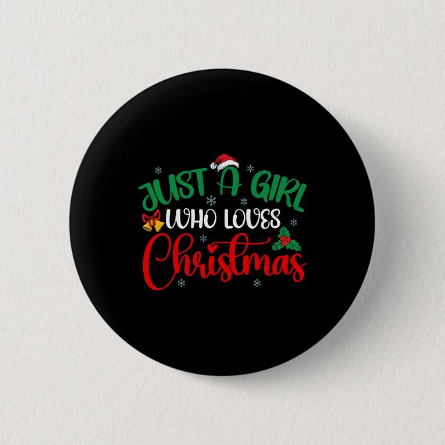 Badge Rond 5 Cm Amusez Juste Une Fille Qui Aime Les Filles De Noël (Devant)