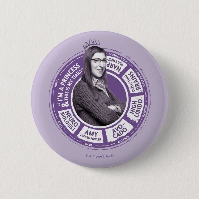 Badge Rond 5 Cm Amy Farrah Fowler - Graphique d'informations (Devant)