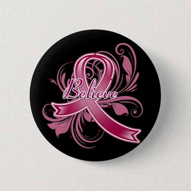 Badge Rond 5 Cm Amyloidosis Croire Flourish Ribbon (Devant)