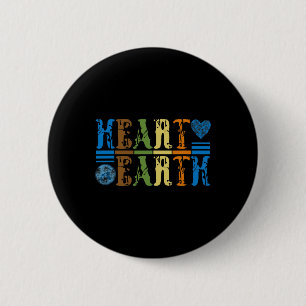 Badge Rond 5 Cm Anagram Coeur Rétro Terre Amour Jour des terres Vi