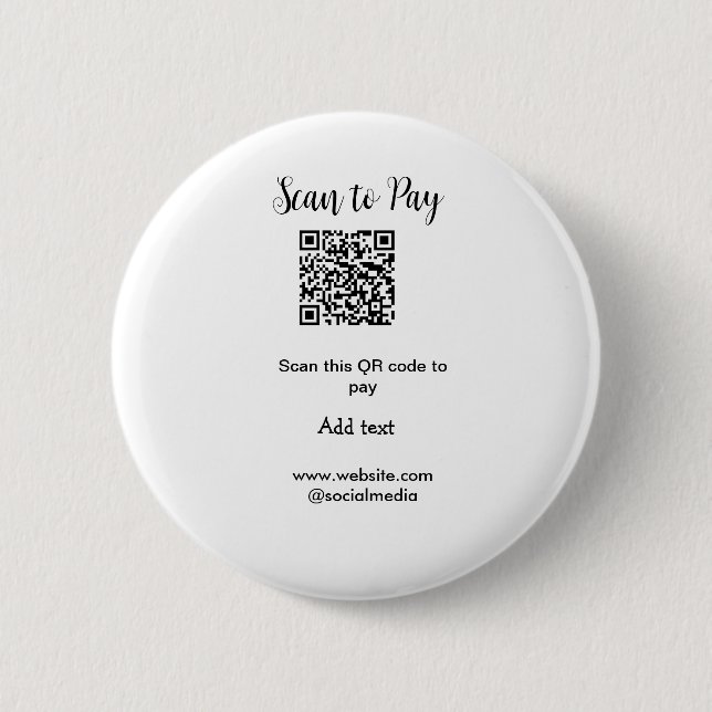 Badge Rond 5 Cm Analyser pour payer scanner code QR ajouter des dé (Devant)