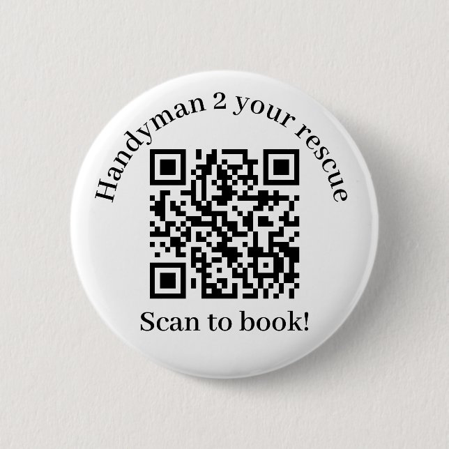 Badge Rond 5 Cm Analyser pour réserver le code Handyman QR (Devant)