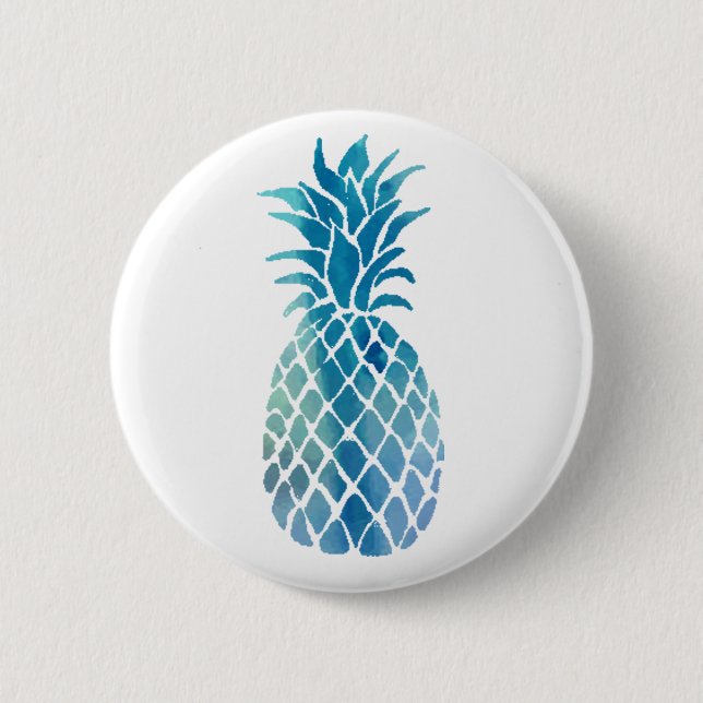 Badge Rond 5 Cm ananas bleu (Devant)