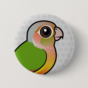 Badge Rond 5 Cm Ananas Conure Vert-cheeked de Birdorable