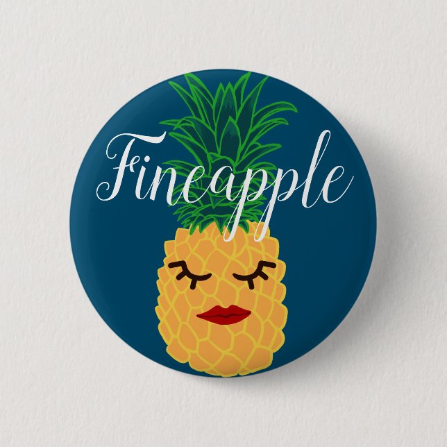 Badge Rond 5 Cm Ananas Fineapple (Devant)