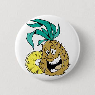 Badge Rond 5 Cm Ananas heureux
