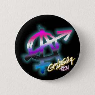 Badge Rond 5 Cm Anarchie de genre - couleurs de Genderfluid -