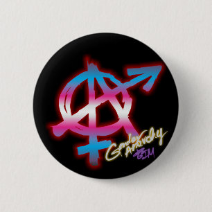 Badge Rond 5 Cm Anarchie de genre - couleurs de transsexuel -