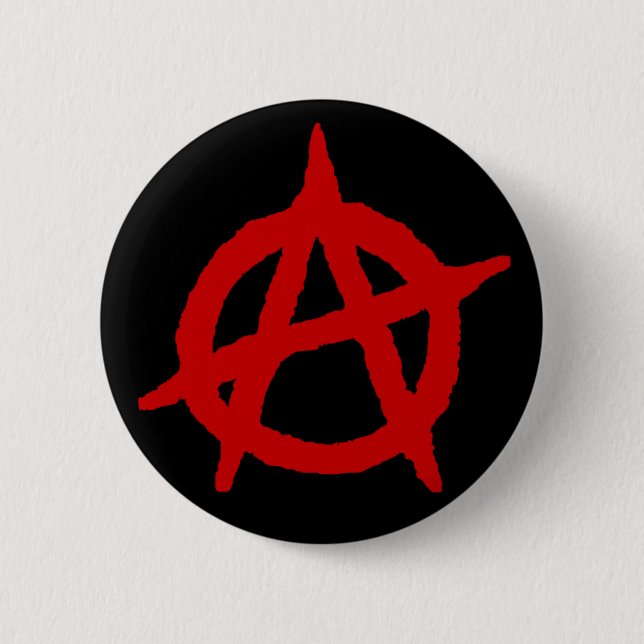 Badge Rond 5 Cm Anarchie en rouge (Devant)