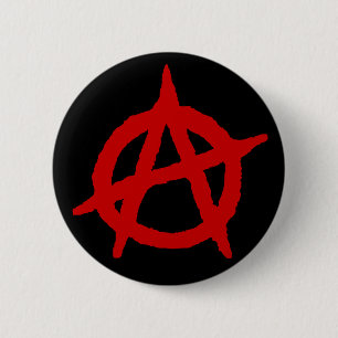 Badge Rond 5 Cm Anarchie en rouge