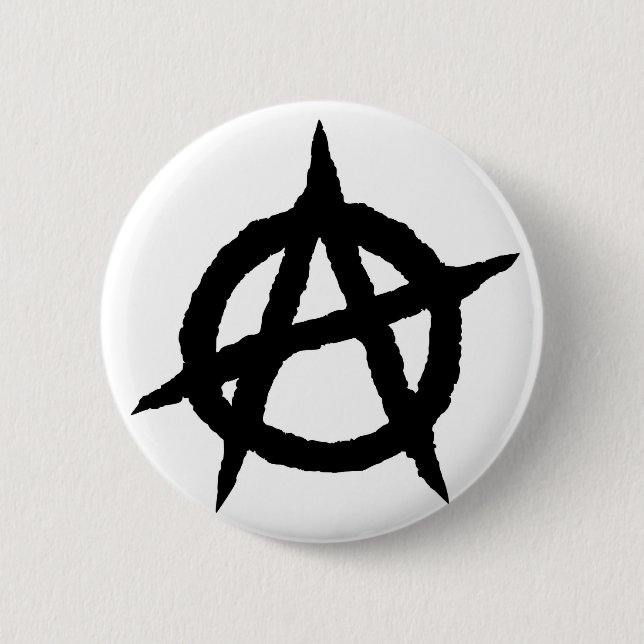 Badge Rond 5 Cm Anarchie symbole punk noir culture de musique sign (Devant)