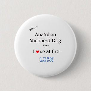 Badge Rond 5 Cm Anatolie Berger Chien Lick Design