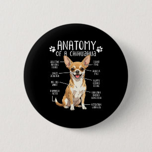 Badge Rond 5 Cm Anatomie drôle de Chihuahua d'un propriétaire de c