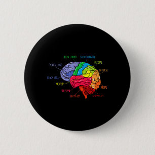 Badge Rond 5 Cm Anatomie du cerveau Cadeau de neurologue